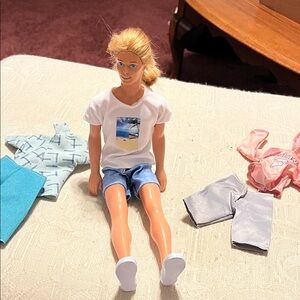 Fashion Doll with Blue Shorts and White T-Shirt